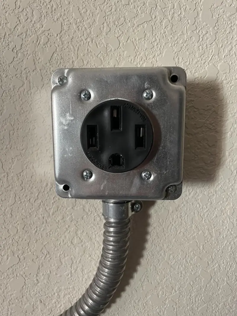 NEMA 14-50 outlet installed for Smart Home Electrical in Homestead Meadows South